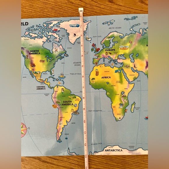 World Atlas Sticker Activity Book for Kids w Fold out Map Play Board. Preowned - Picture 7 of 10